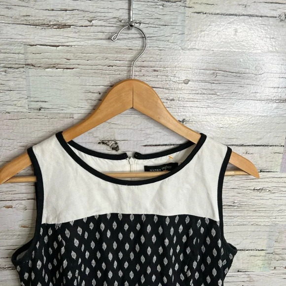 Ivanka  trump black ivory dress sleeveless size 8 - Picture 2 of 8